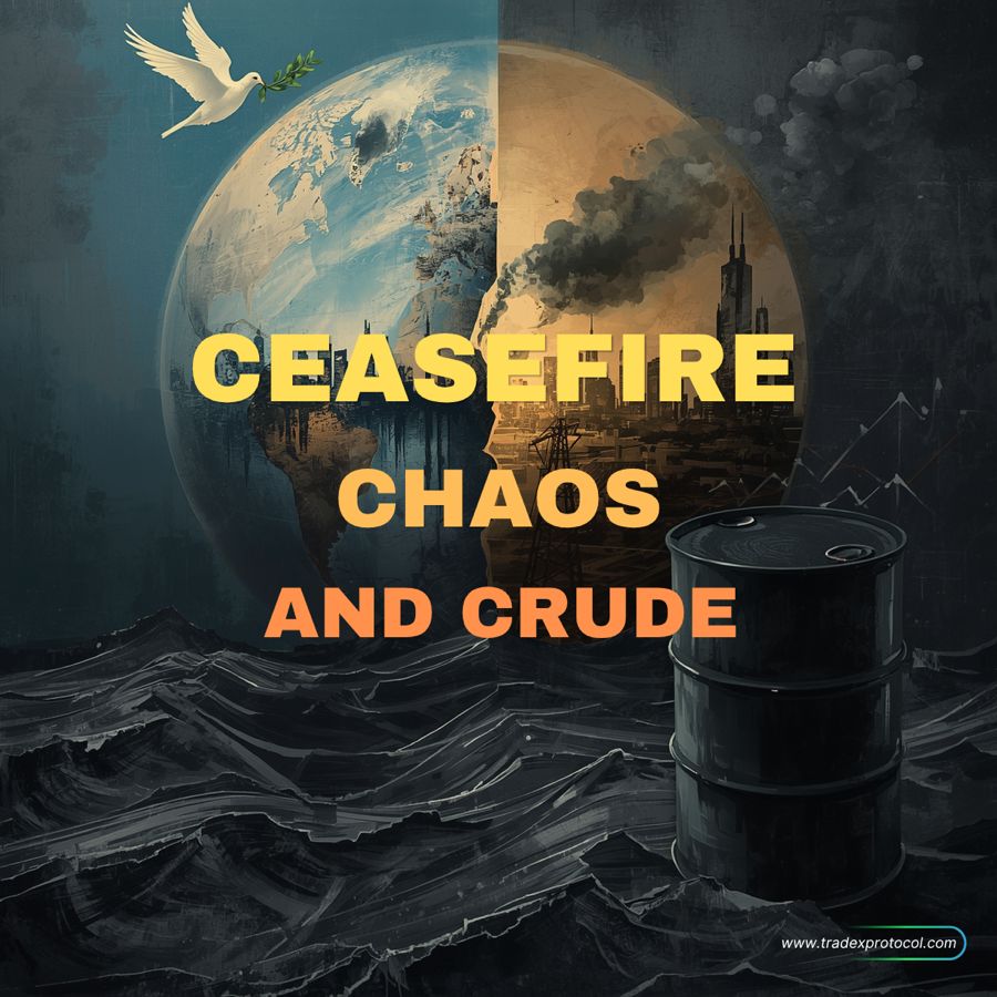 Ceasefire, chaos, and crude cover art